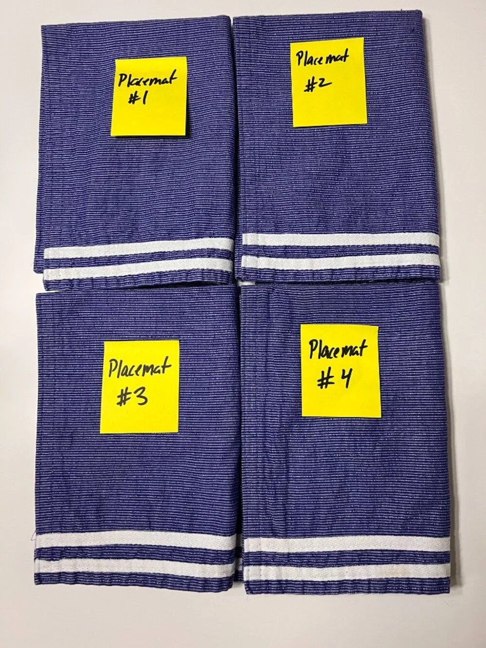 Avon Home Blue White Striped Cotton Placemats Set of 4 Nautical Coastal